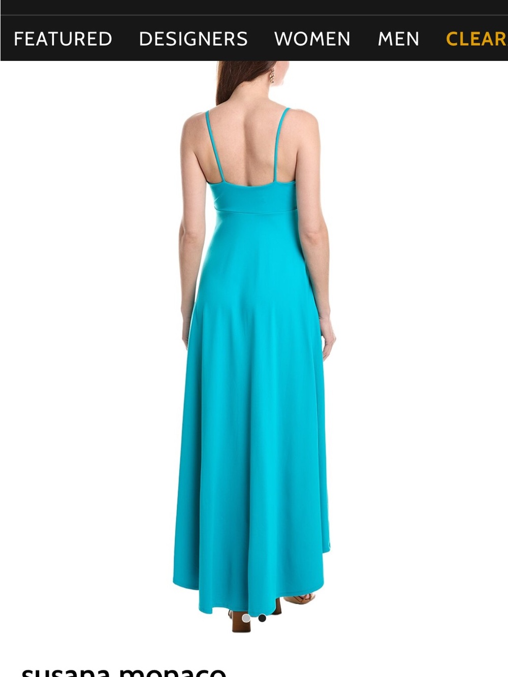 Susana Monaco Aqua Spaghetti Strap High-Low Dress - Picture 2 of 4